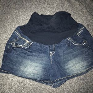 Like new indigo blue maternity shorts